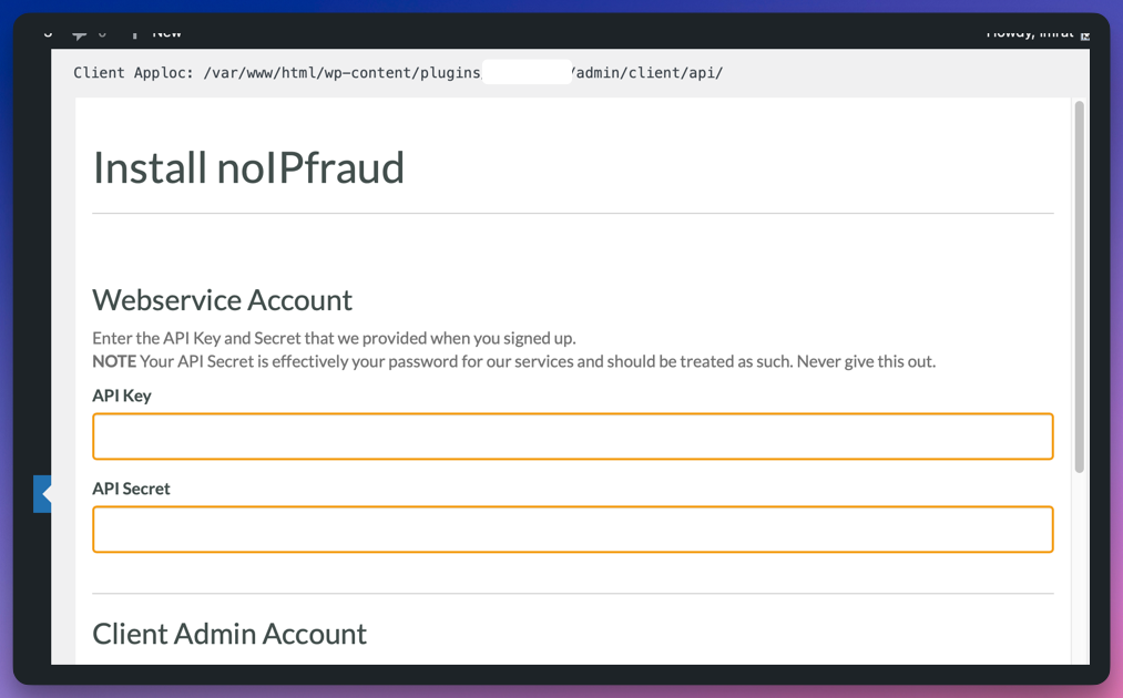 Configure Noipfraud