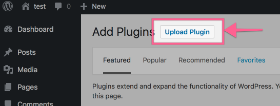 Click Upload Plugin Button